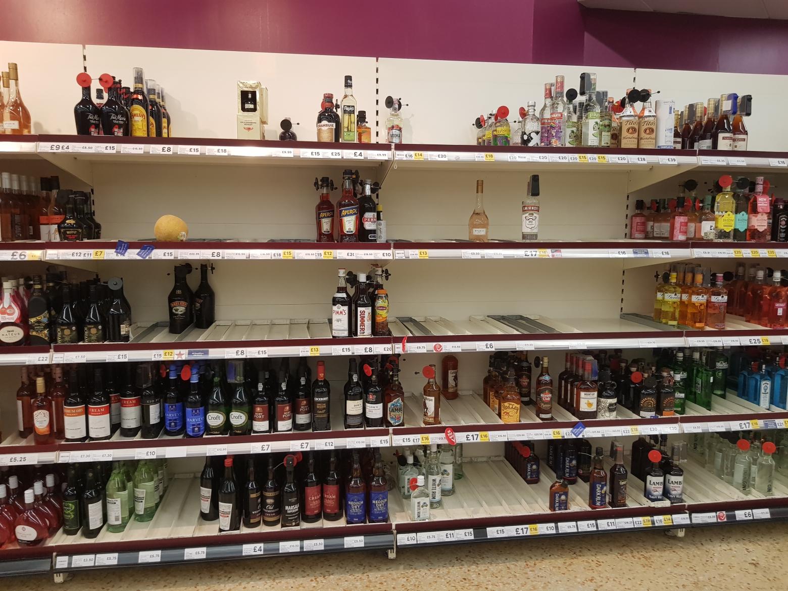 Tesco's Shelves Are Bare. There's No (Good) Alcohol!